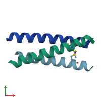 PDB entry 4cgc coloured by chain, front view.