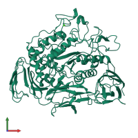 PDB entry 4cgt coloured by chain, front view.