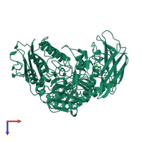 PDB entry 4cgt coloured by chain, top view.