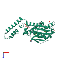 PDB entry 4ch4 coloured by chain, top view.