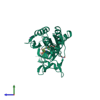 PDB entry 4ch5 coloured by chain, side view.