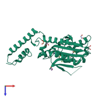 PDB entry 4ch5 coloured by chain, top view.