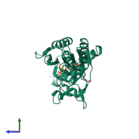 PDB entry 4ch6 coloured by chain, side view.