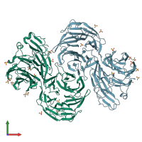 PDB entry 4ci8 coloured by chain, front view.