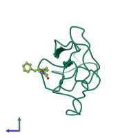 PDB entry 4cik coloured by chain, side view.