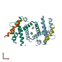 PDB entry 4cin coloured by chain, front view.