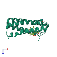 PDB entry 4cjg coloured by chain, top view.