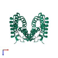 Cytochrome c' in PDB entry 4cjg, assembly 1, top view.