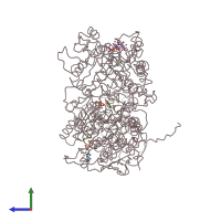 PDB entry 4ck6 coloured by chain, side view.