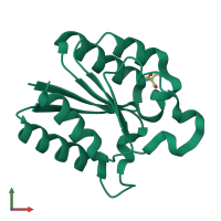 PDB entry 4ckx coloured by chain, front view.