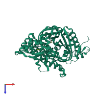 PDB entry 4clf coloured by chain, top view.