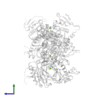 MAGNESIUM ION in PDB entry 4clt, assembly 1, side view.