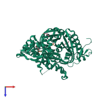 PDB entry 4cm2 coloured by chain, top view.
