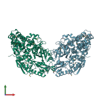 PDB entry 4cmr coloured by chain, front view.