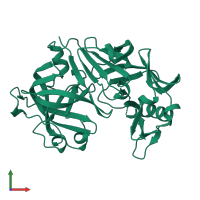 PDB entry 4cms coloured by chain, front view.