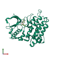 PDB entry 4cmu coloured by chain, front view.