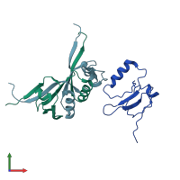 PDB entry 4cmz coloured by chain, front view.
