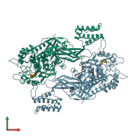 PDB entry 4cn1 coloured by chain, front view.