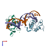 PDB entry 4cn5 coloured by chain, top view.