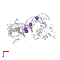 POTASSIUM ION in PDB entry 4cn5, assembly 1, top view.