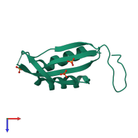 PDB entry 4cny coloured by chain, top view.