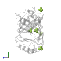 PHOSPHATE ION in PDB entry 4cny, assembly 1, side view.