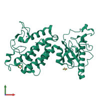 PDB entry 4cos coloured by chain, front view.