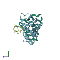 PDB entry 4cp3 coloured by chain, side view.