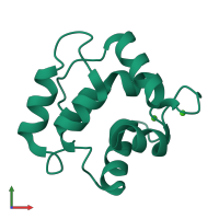 PDB entry 4cpv coloured by chain, front view.