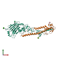 PDB entry 4cr0 coloured by chain, front view.