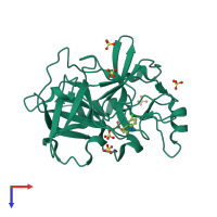 PDB entry 4cr5 coloured by chain, top view.