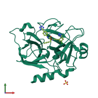 PDB entry 4crc coloured by chain, front view.