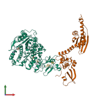 PDB entry 4crm coloured by chain, front view.