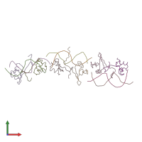 PDB entry 4cro coloured by chain, front view.