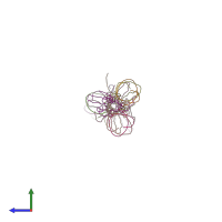 PDB entry 4cro coloured by chain, side view.
