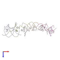 PDB entry 4cro coloured by chain, top view.