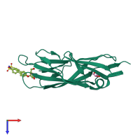 PDB entry 4css coloured by chain, top view.