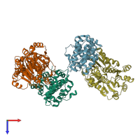 PDB entry 4ct4 coloured by chain, top view.