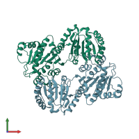 PDB entry 4ct5 coloured by chain, front view.