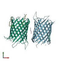 PDB entry 4ctd coloured by chain, front view.