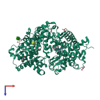 PDB entry 4cth coloured by chain, top view.