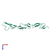 PDB entry 4cuf coloured by chain, top view.