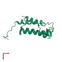 PDB entry 4cup coloured by chain, top view.