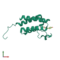PDB entry 4cuq coloured by chain, front view.