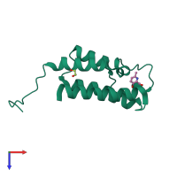 PDB entry 4cur coloured by chain, top view.