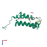 PDB entry 4cuu coloured by chain, top view.