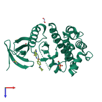 PDB entry 4cva coloured by chain, top view.