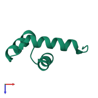 PDB entry 4cvd coloured by chain, top view.