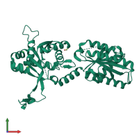 PDB entry 4cvh coloured by chain, front view.