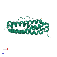 PDB entry 4cvs coloured by chain, top view.